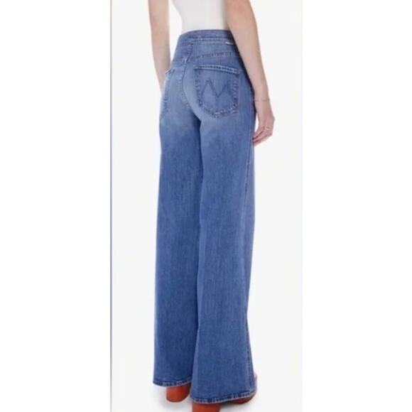 Mother The Tab Roller Skimp Wide Leg Jeans From Out Of Town Blue USA Size 24 - Picture 3 of 13